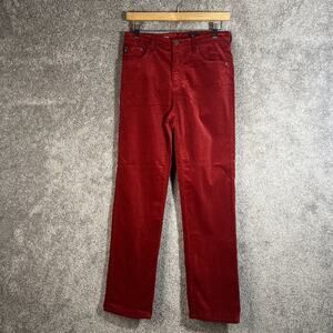 AG Adriano Goldschmied Isabelle Womens 27 Red Velvet High Rise Straight Pants